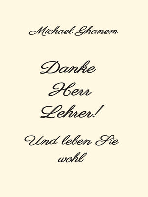 cover image of Danke Herr Lehrer!